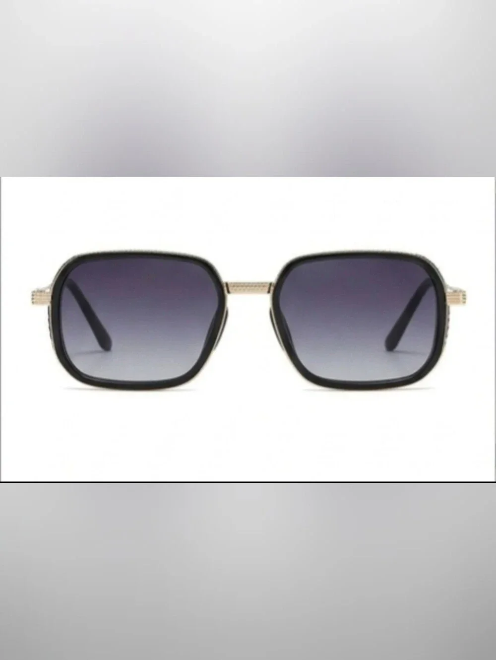 Gold Frame Sunglasses with Purple Lenses - Stylish Grooming Accessory